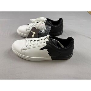 Trussardi SNK Derek Mens Sneakers White Black Low Top Shoes 77A00415 Size 10